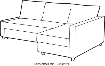 Professional Couch Vector / Line Drawing. Icon, Logo, Design, Element