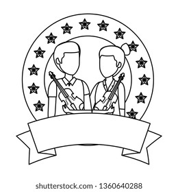 professional couple violinists characters