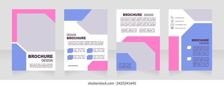 Professional courses of cosmetologist and beautician blank brochure design. Template set with copy space for text. Premade corporate reports collection. Editable 4 paper pages. Arial font used