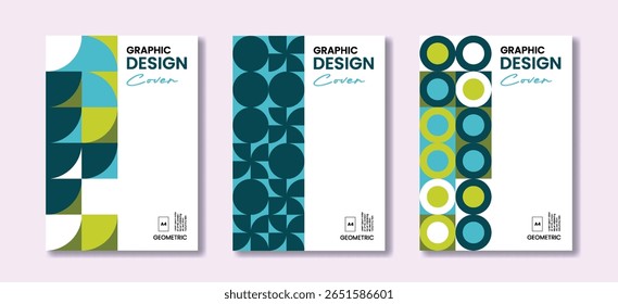 Professional cover design with abstract geometric shapes for corporate and company use
