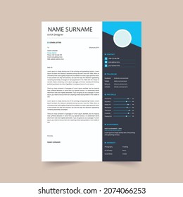 Professional Cover letter template design. vector minimalist