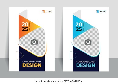 Professional Cover Template, Brochure, Flyer, and Annual Report with Two Color Sets, Creative Design