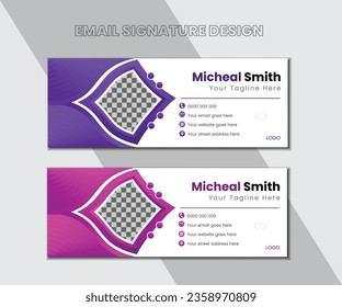 Abstrakte Vektorgrafik-Vorlage für professionelle und kreative Unternehmen,
 Geometrische Formen für die Technik, Corporate Business E-Mail Signature Broschüre Design, modernes Design mit Blau
 E-Mail-Signatur-Vorlage. 