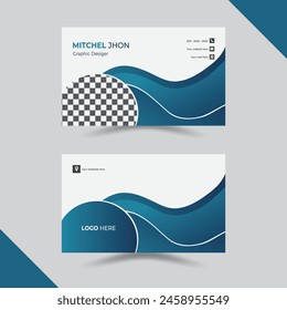 Professional and Creative Business Card Template. Abstract Beautiful  Business Card Template With Dots and Curves, can be used for business designs, presentation designs or any suitable.