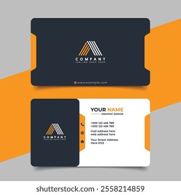 Professional creative business card template design, Corporate business card layout and mockup.