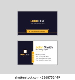 profesional y creativo Tarjeta de visita o diseño de tarjeta de visita con color naranja y negro