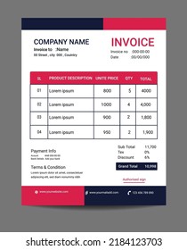 Plantilla de factura comercial creativa profesional