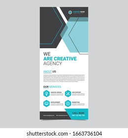 professional, creative and business rollup banner design template vector