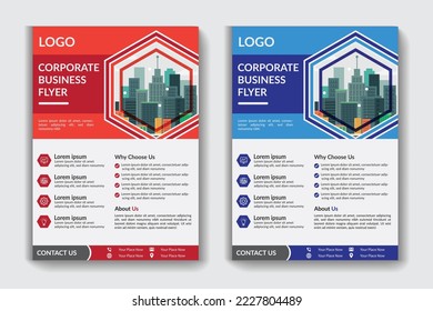 Professional and Creative Business Vector Template for Corporate Flyer, Annual Report, Brochure, Cover Design