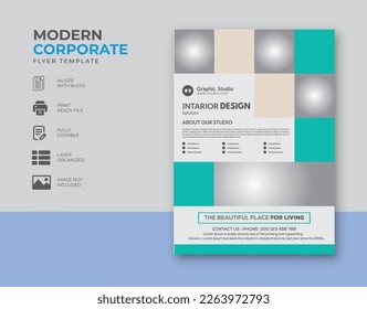 Professional and Creative Business Vector Template for Corporate Flyer, Annual Report, Brochure, Cover Design, Presentation, Marketing in A4 Print Ready file.