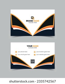 Professional Creative and Clean Book style Business Card Template , Double-sided Business Card design. Flat Design Vector Illustration.