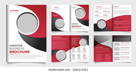 Professional and Creative Corporate Business 8 pages Brochure Minimalist Design Print Template