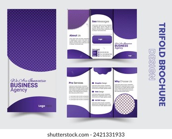 Professional creative corporate business modern Trifold Boucher design template layout