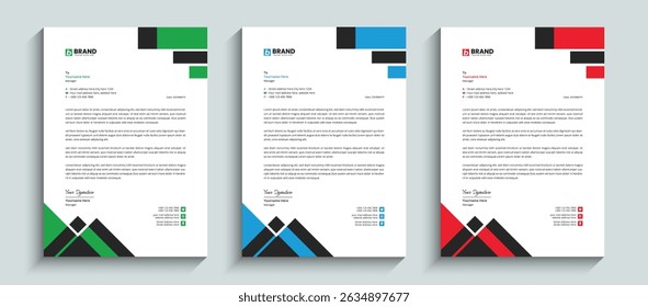 Professional creative corporate official letterhead design template in A4 size. Template design for letterhead, stationery, identity, document, branding, and layout design for your business project.