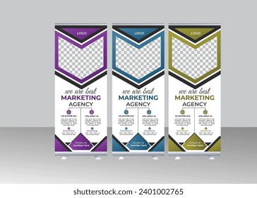 Professional Creative Corporate Rollup oder Banner Design-Vorlage. Vektorgrafik.