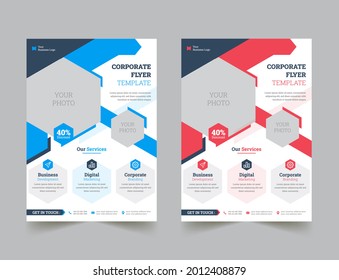 Professional and creative corporate unique business a4 flyer vector template design for printing
