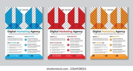 Professional creative digital marketing flyer design template