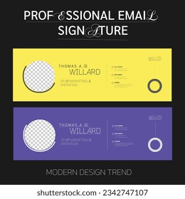 Professional Creative Email Signature template or email footer and personal social media cover with modern design Trend And Element