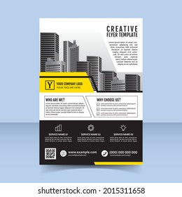 professional creative flyer template design black yellow