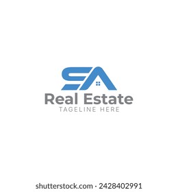 Professional and creative initial letter SA real estate vector logo design template, Use for construction, building, property management, architecture business or company branding