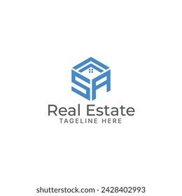 Professional and creative initial letter SA real estate vector logo design template, Use for construction, building, property management, architecture business or company branding