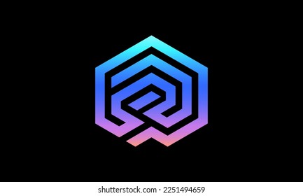 Professional creative initial lettering p logo mark and identity design vector mark using grid system
