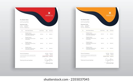 professional creative Invoice template design for your business