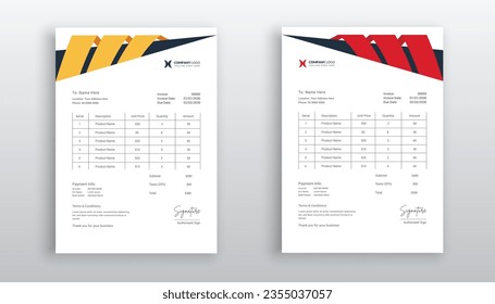 professional creative Invoice template design for your business