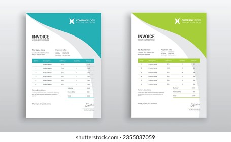 professional creative Invoice template design for your business
