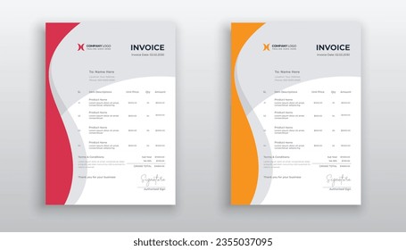 professional creative Invoice template design for your business