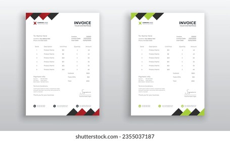 diseño de plantilla de factura creativa profesional para su empresa