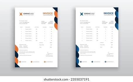 professional creative Invoice template design for your business