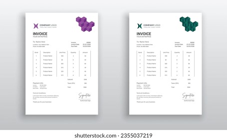 professional creative Invoice template design for your business