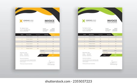 professional creative Invoice template design for your business