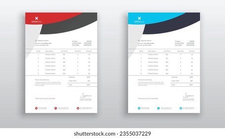 professional creative Invoice template design for your business