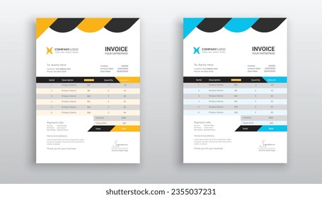 professional creative Invoice template design for your business