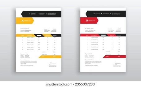 professional creative Invoice template design for your business
