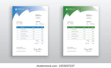 professional creative Invoice template design for your business