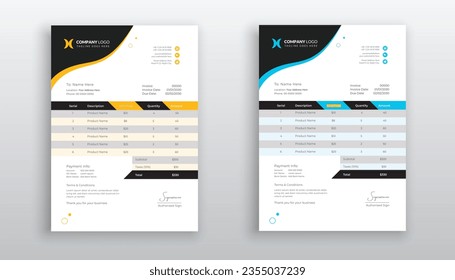 professional creative Invoice template design for your business