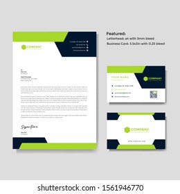 Professional creative letterhead and business card vector template