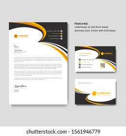 Professional creative letterhead and business card vector template