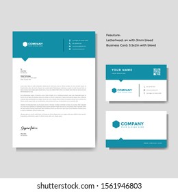 Professional creative letterhead and business card vector template