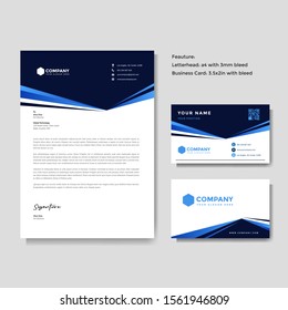 Professional creative letterhead and business card vector template