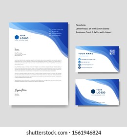 Professional creative letterhead and business card vector template