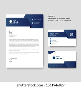 Professional creative letterhead and business card vector template