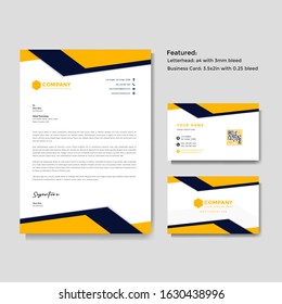 Professional creative letterhead and business card vector template