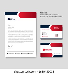 Professional creative letterhead and business card vector template