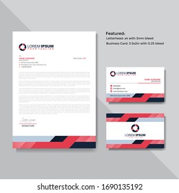 Professional creative letterhead and business card vector template