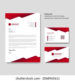 Professional creative letterhead and business card vector template