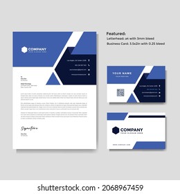 Professional creative letterhead and business card vector template